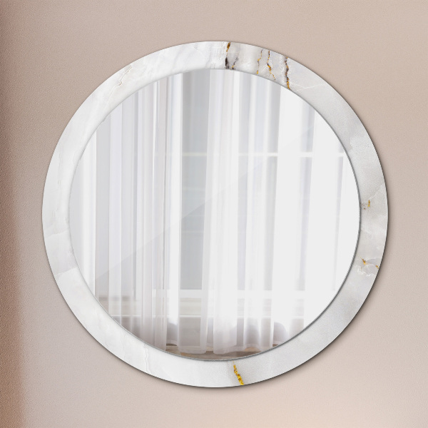 Circle decorative mirror Shiny marble