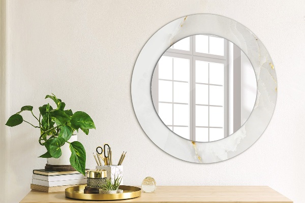 Circle decorative mirror Shiny marble