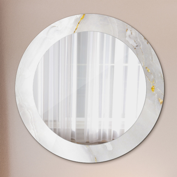 Circle decorative mirror Shiny marble