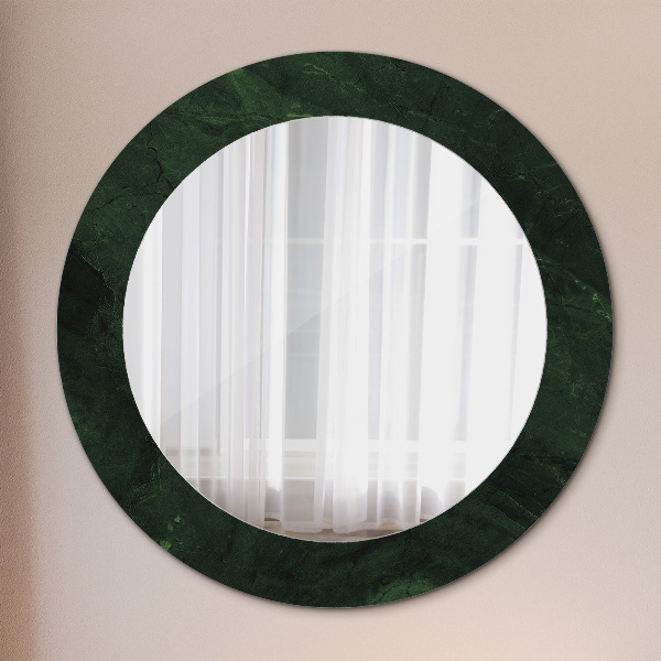 Round printed mirror Green marble