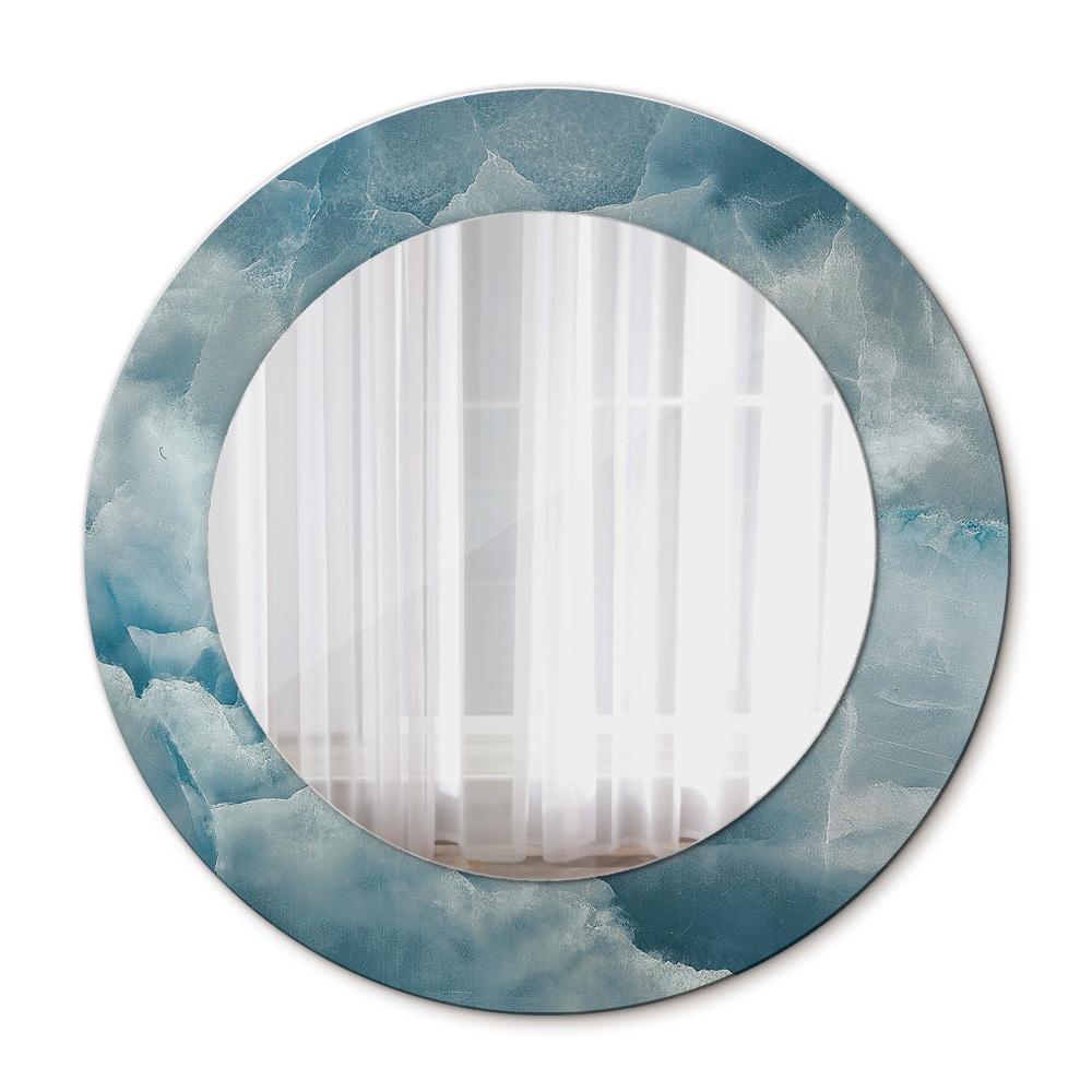 Round wall mirror decor Blue onyx marble