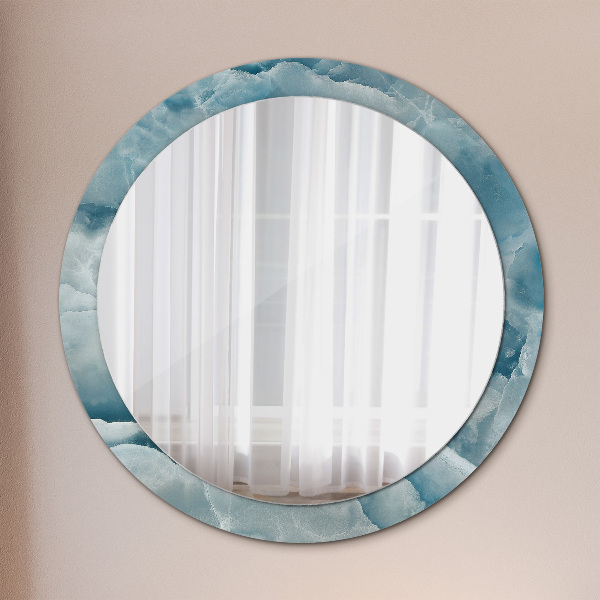 Round wall mirror decor Blue onyx marble