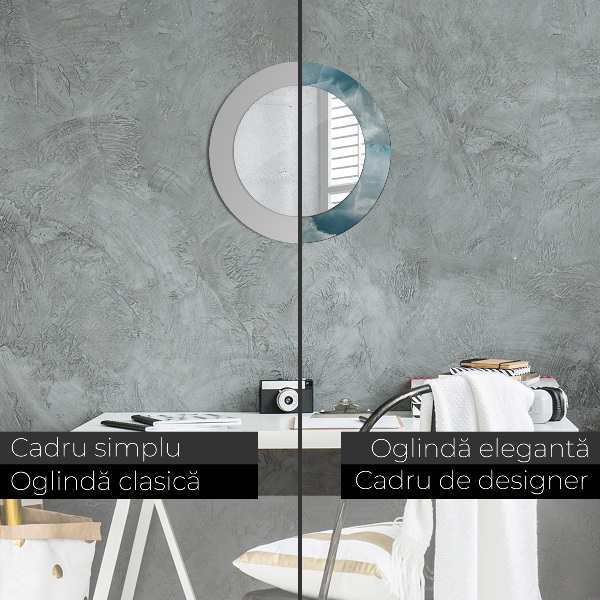 Round wall mirror decor Blue onyx marble