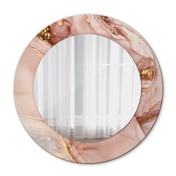 Round wall mirror decor Abstract fluid