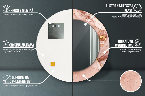 Round wall mirror decor Abstract fluid