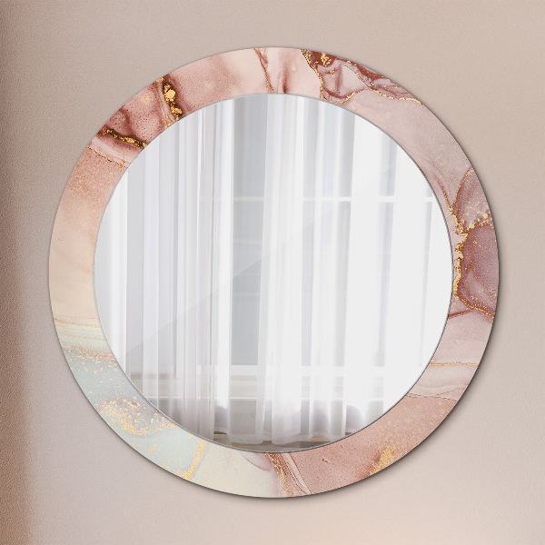 Round wall mirror decor Abstract fluid