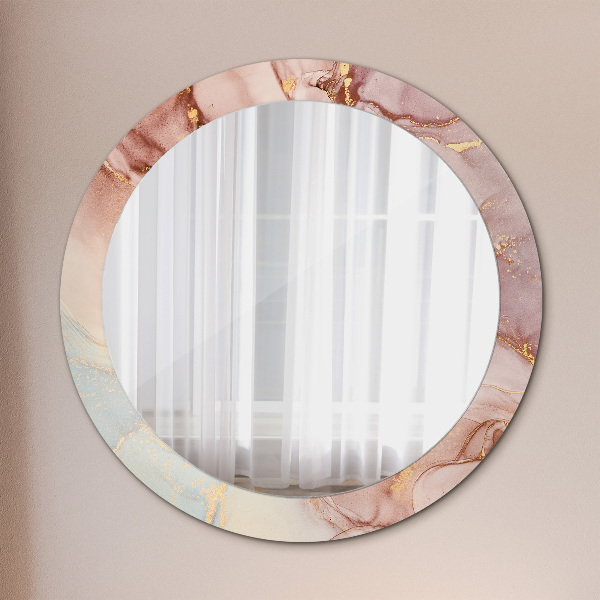 Round wall mirror decor Abstract fluid