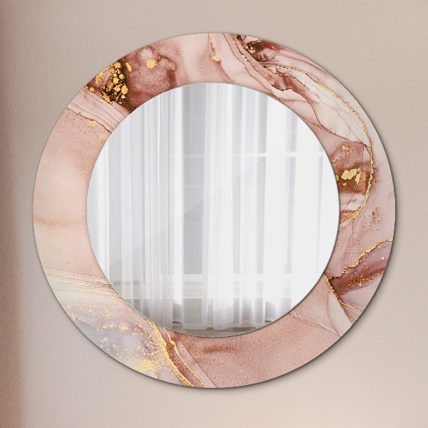 Round wall mirror decor Abstract fluid