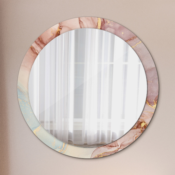 Round wall mirror decor Abstract fluid