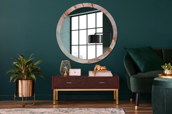 Round wall mirror decor Abstract fluid