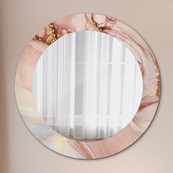 Round wall mirror decor Abstract fluid