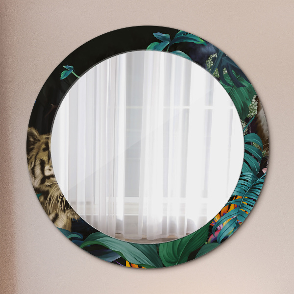 Round wall mirror decor Forest in the jungle