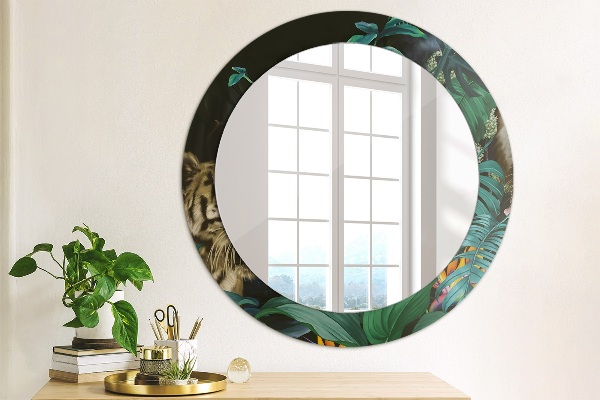 Round wall mirror decor Forest in the jungle