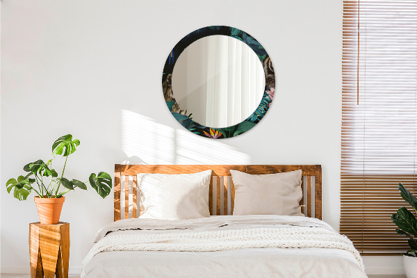 Round wall mirror decor Forest in the jungle