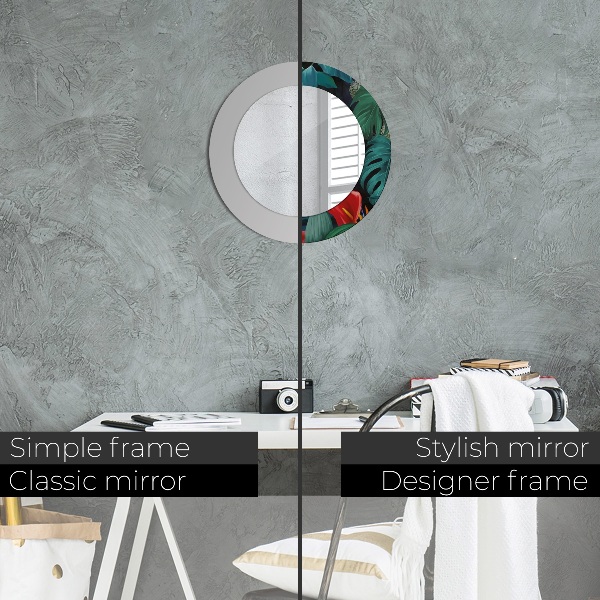 Round wall mirror decor Forest in the jungle