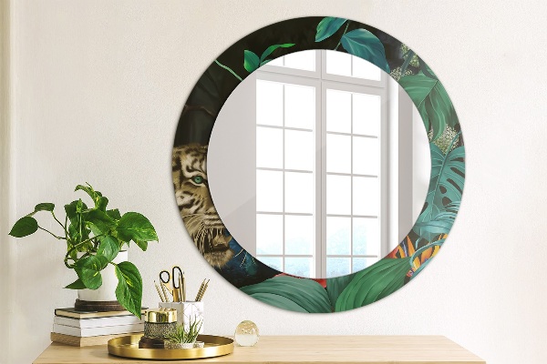 Round wall mirror decor Forest in the jungle