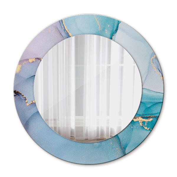 Round wall mirror decor Abstract fluid