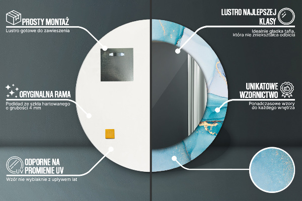 Round wall mirror decor Abstract fluid