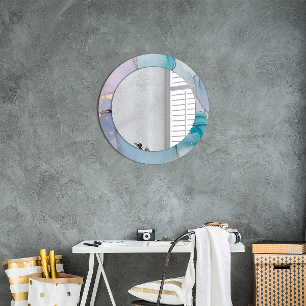 Round wall mirror decor Abstract fluid