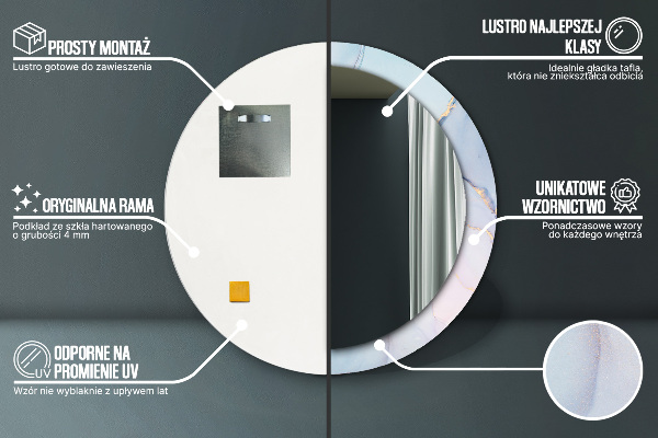 Round wall mirror decor Abstract fluid