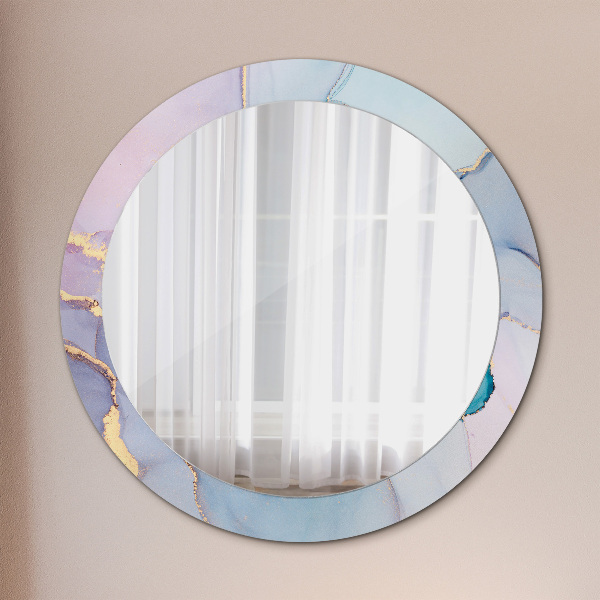 Round wall mirror decor Abstract fluid