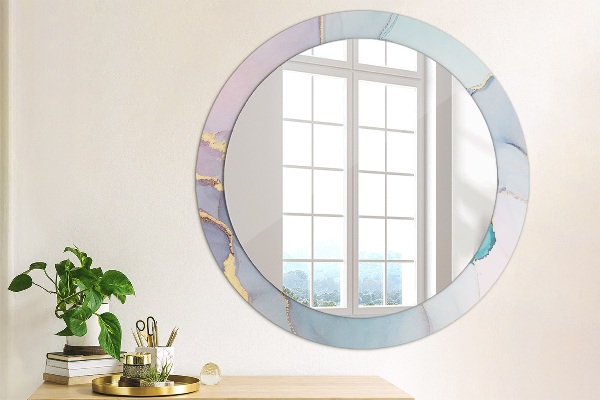 Round wall mirror decor Abstract fluid