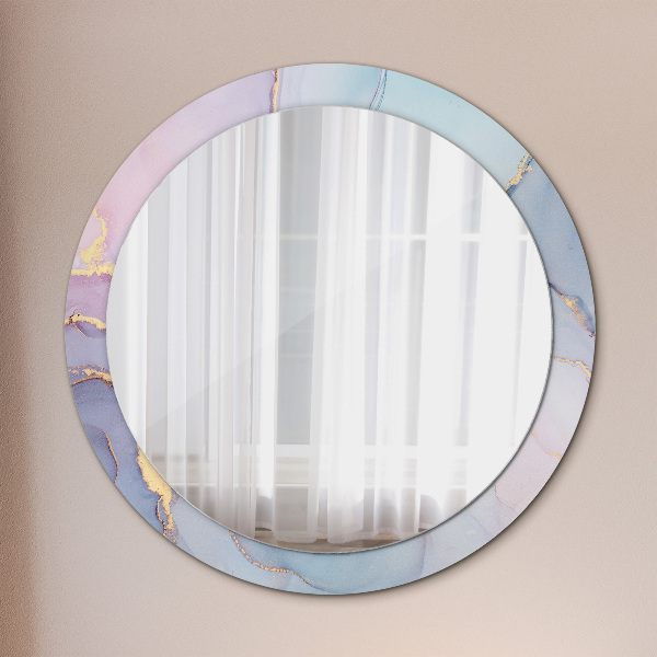 Round wall mirror decor Abstract fluid