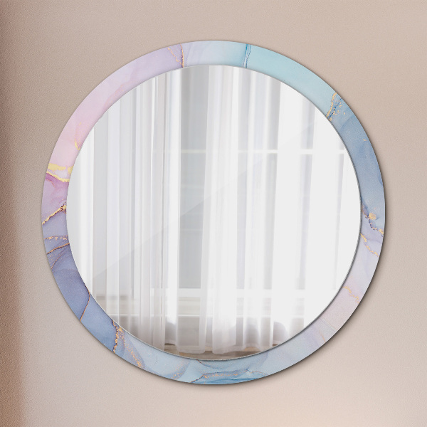 Round wall mirror decor Abstract fluid