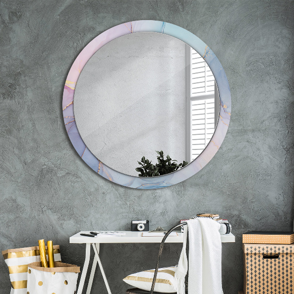 Round wall mirror decor Abstract fluid