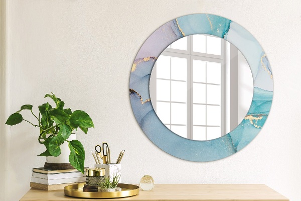 Round wall mirror decor Abstract fluid