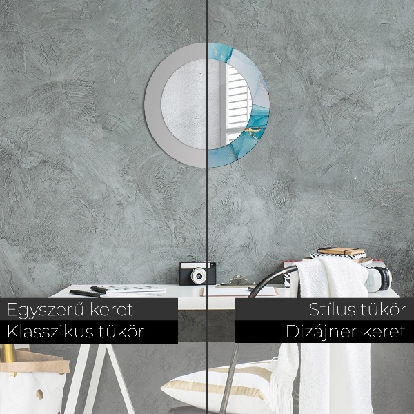 Round wall mirror decor Abstract fluid