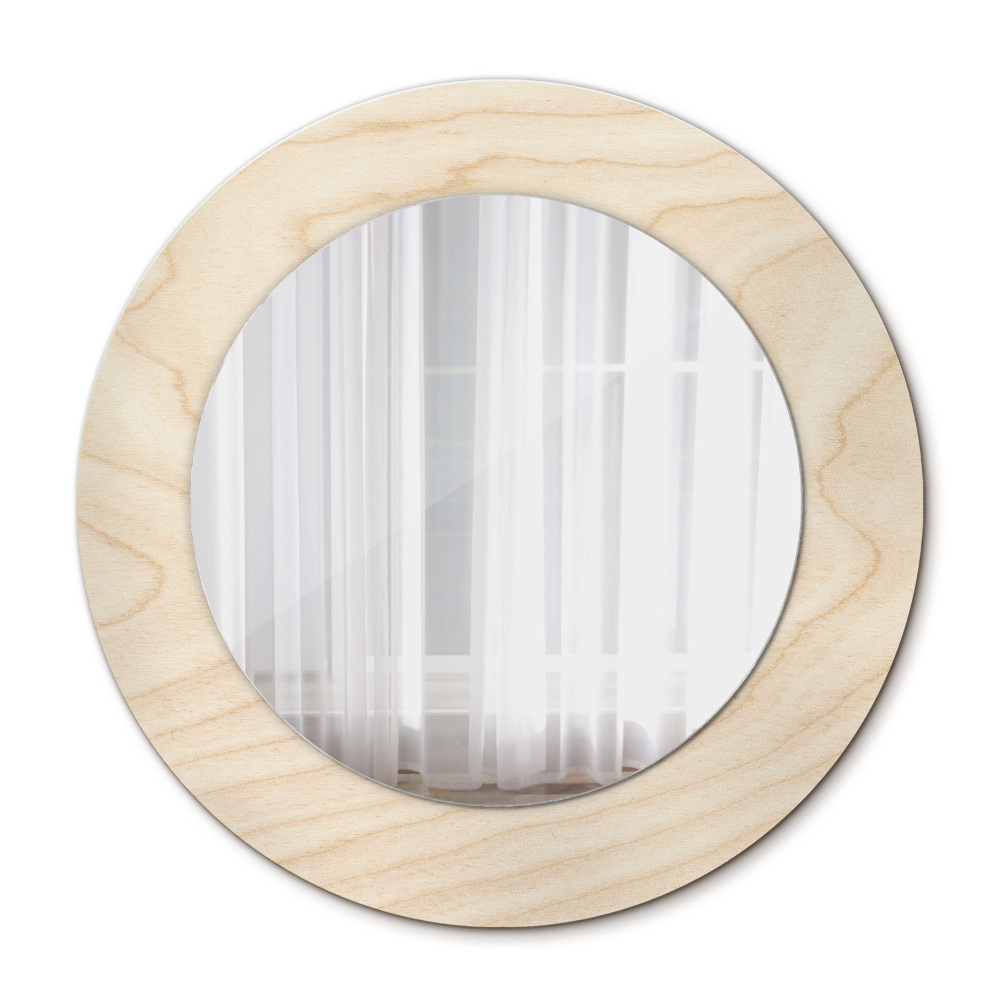 Round decorative mirror Wood texture