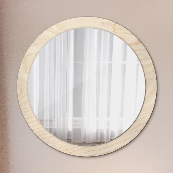 Round decorative mirror Wood texture