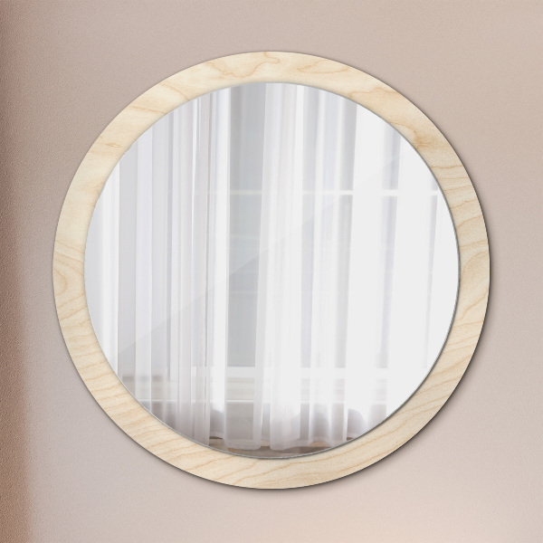 Round decorative mirror Wood texture