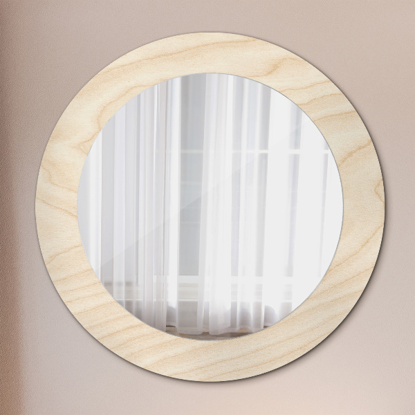 Round decorative mirror Wood texture