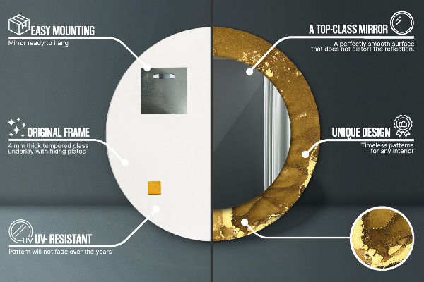 Round decorative mirror Metallic vortices