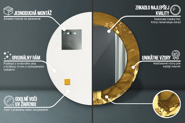 Round decorative mirror Metallic vortices