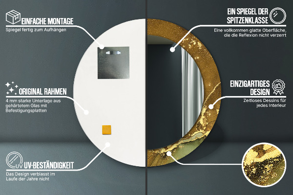 Round decorative mirror Metallic vortices