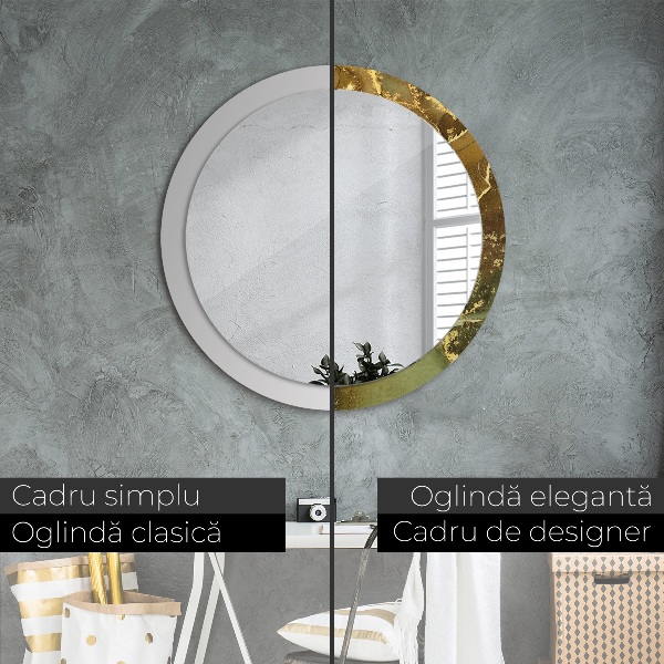 Round decorative mirror Metallic vortices