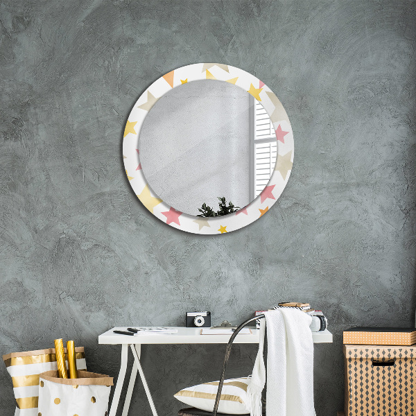 Round decorative mirror Pastel stars