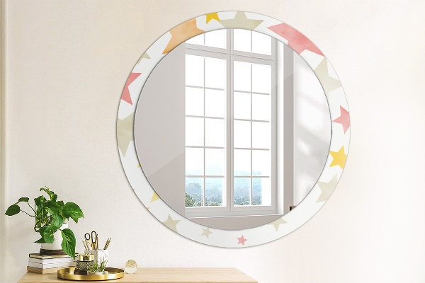 Round decorative mirror Pastel stars
