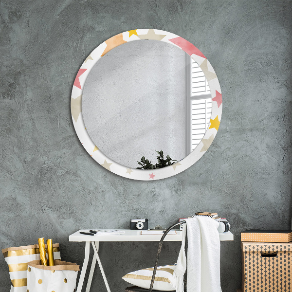 Round decorative mirror Pastel stars