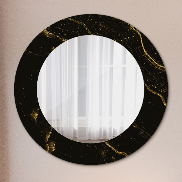 Round wall mirror design Black marble