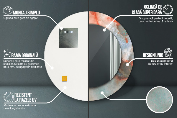 Round wall mirror design Onyx marbles