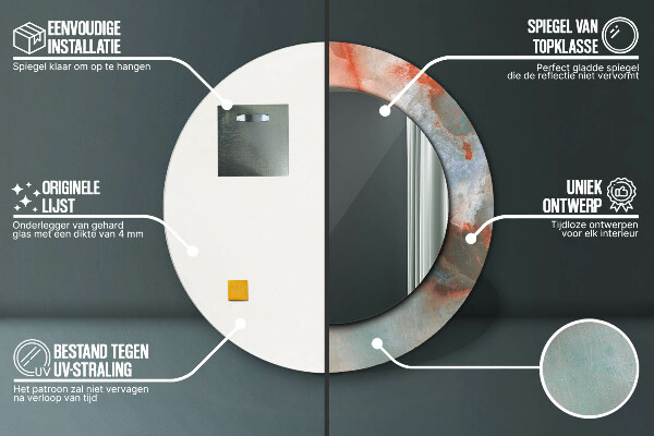 Round wall mirror design Onyx marbles