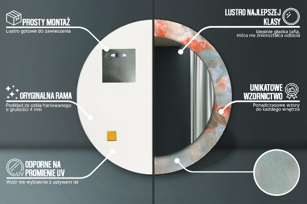 Round wall mirror design Onyx marbles