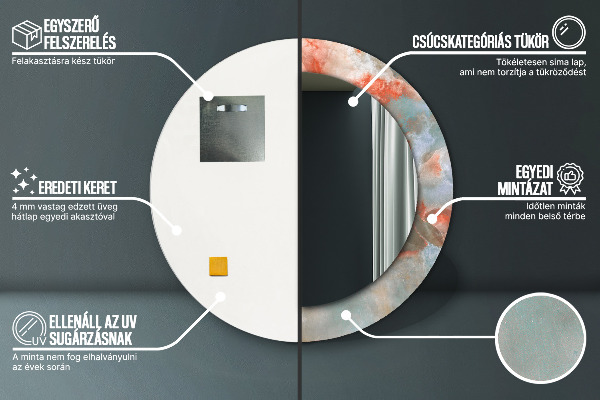 Round wall mirror design Onyx marbles