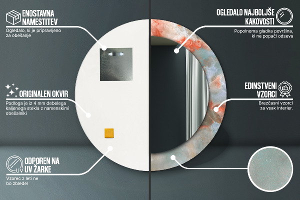 Round wall mirror design Onyx marbles