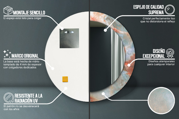 Round wall mirror design Onyx marbles