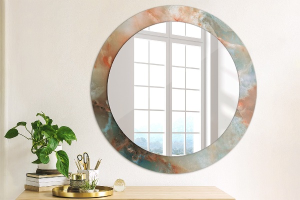 Round wall mirror design Onyx marbles